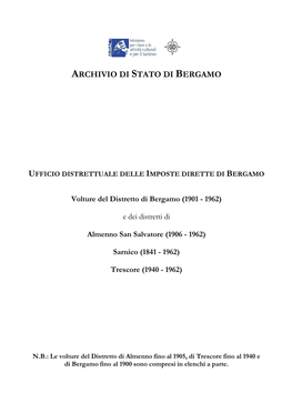 Ufficio Delle Imposte Dirette Di Bergamo, Almenno, Sarnico, Trescore