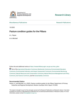 Pasture Condition Guides for the Pilbara