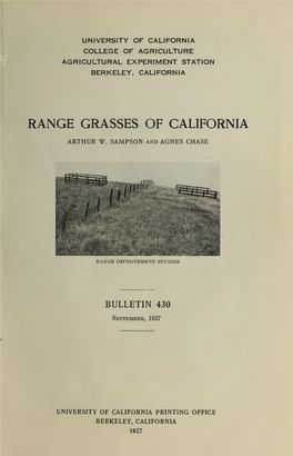 Range Grasses of California