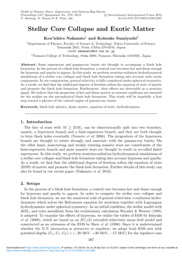 Stellar Core Collapse and Exotic Matter