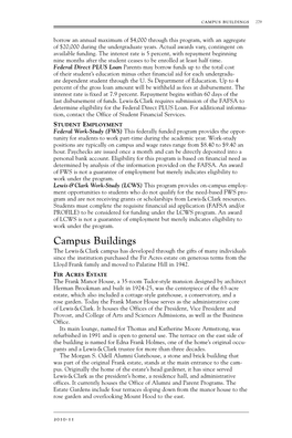 Campus Buildings 279 Borrow an Annual Maximum of $4,000 Through This Program, with an Aggregate of $20,000 During the Undergraduate Years