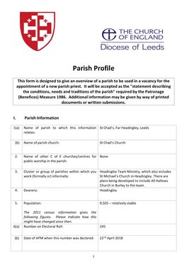 St Chad's Far Headingley Parish Proforma