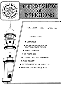 The Review of Religions, April 1990