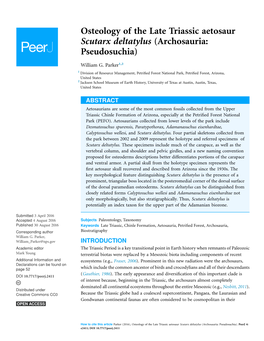 Osteology of the Late Triassic Aetosaur Scutarx Deltatylus (Archosauria: Pseudosuchia)