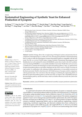 Systematical Engineering of Synthetic Yeast for Enhanced Production of Lycopene