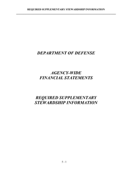 Department of Defense Agency-Wide Financial