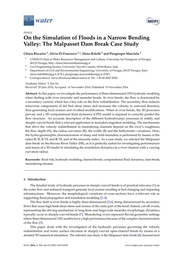 On the Simulation of Floods in a Narrow Bending Valley: the Malpasset Dam Break Case Study