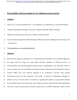 Extracellular Electron Uptake by Two Methanosarcina Species