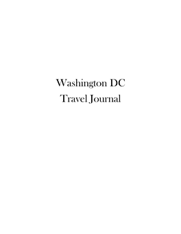 Washington DC Travel Journal