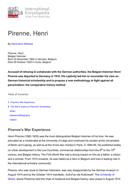 Pirenne, Henri