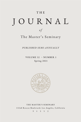 JOURNAL of the Master’S Seminary