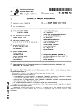 Supported Catalyst for Ethylene Polymerization and the Copolymerization of Ethylene with Alpha-Olefins, Its Preparation and Use