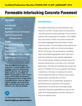 Permeable Interlocking Concrete Pavement