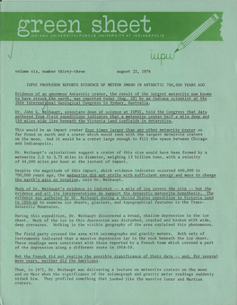 Volume Six, Number Thirty-Three August 22, 1976 IUPUI PROFESSOR