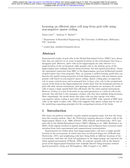 Learning an Efficient Place Cell Map from Grid Cells Using Non-Negative Sparse Coding