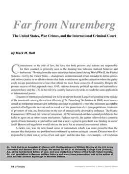 Far from Nuremberg: the United States, War Crimes, and The