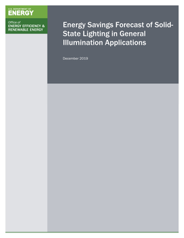 Energy Savings Forecast of Solid- State Lighting in General Illumination Applications