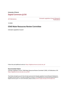 0548 Water Resources Review Committee