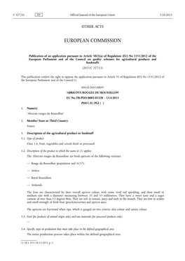 A) of Regulation (EU) No 1151/2012 of the European Parliament and of the Council on Quality Schemes for Agricultural Products and Foodstuffs (2015/C 327/11