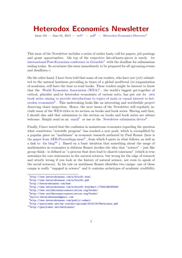 Heterodox Economics Newsletter Issue 181 — June 01, 2015 — Web1 — Pdf2 — Heterodox Economics Directory3