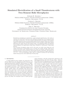 Simulated Electrification of a Small Thunderstorm with Two-Moment