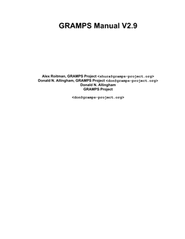 GRAMPS Manual V2.9