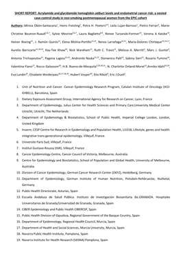 Acrylamide and Glycidamide Hemoglobin Adduct Levels and Endometrial Cancer Risk: a Nested Case-Control Study in Non-Smoking Postmenopausal Women from the EPIC Cohort