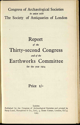 Report Thirty-Second Congress Earthworks Committee
