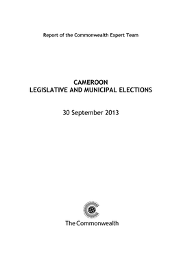 2013 CET Cameroon Legislative and Municipal Elections Report