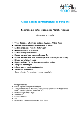 Atelier Mobilité Et Infrastructures De Transports