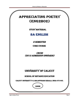 Appreciating Poetry (Eng2b02)