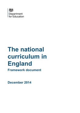 National Curriculum in England Framework Document