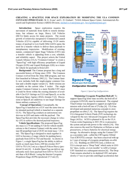 Creating a Spacetug for Space Exploration by Modifying the Ula Common Centaur Upper Stage: M