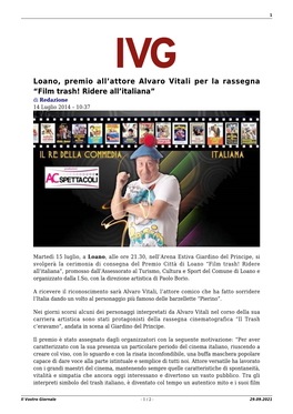 Il Vostro Giornale - 1 / 2 - 29.09.2021 2