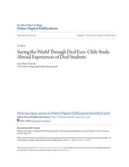 Chile Study-Abroad Experiences of Deaf Students" (2014)