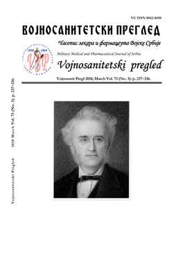 Vojnosanitetski Pregled Часопис Лекара И Фармацеута Војске Србије