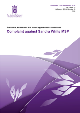 Complaint Against Sandra White MSP