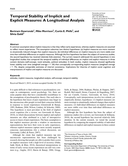 Temporal Stability of Implicit and Explicit Measures