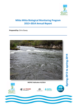 Mitta Mitta Biological Monitoring Program Annual Report 2013-14 1