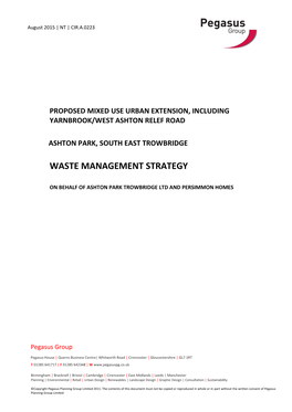 Waste Management Strategy