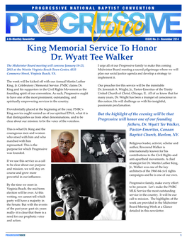 King Memorial Service to Honor Dr. Wyatt Tee Walker