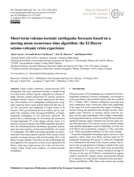 The El Hierro Seismo-Volcanic Crisis Experience