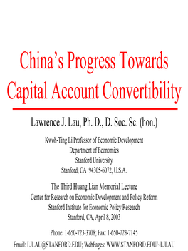 China's Progress Towards Capital Account Convertibility