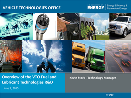 Overview of the VTO Fuel and Lubricant Technologies R&D