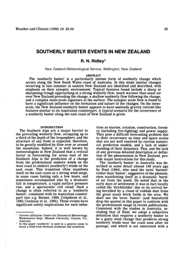 Southerly Buster Events in New Zealand