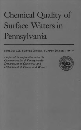 Chemical Quality of Surface Waters in Pennsylvania