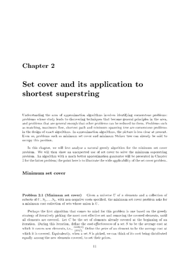 Set Cover and Its Application to Shortest Superstring