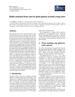 Radio Emission from Close-In Giant Planets Around Young Stars