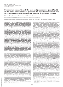 Somatic Hypermutation of the New Antigen Receptor Gene