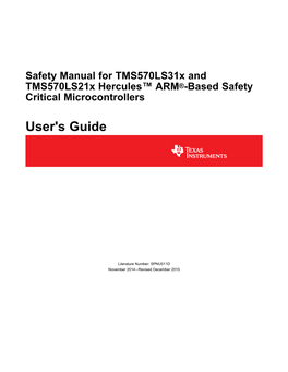 Safety Manual for Tms570ls31x and Tms570ls21x Hercules™ ARM®-Based Safety Critical Microcontrollers